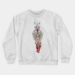 Demoness Demon Girl White Wings and Roses MONSTER GIRLS Series I Crewneck Sweatshirt